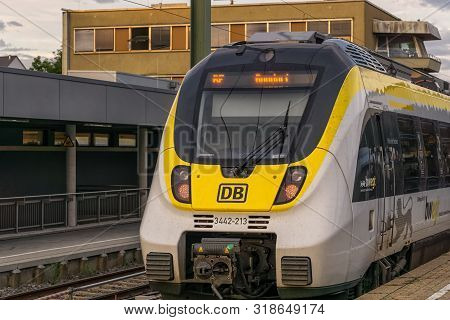 Boeblingen,germany - August 15,2019:train Station This Is A Modern Train Of The Local Line,which Tra