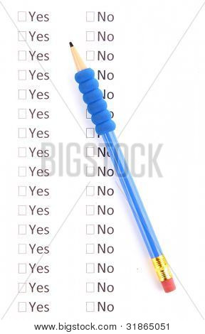Ano, nebo ne cheklist detail