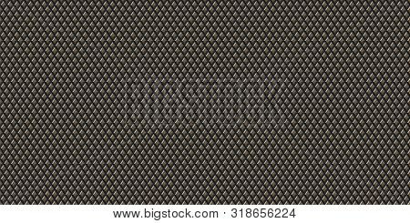 Knurl Contact Surface Background. Metal Rhombus Pattern Surface. Knurling Touch Texture.