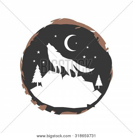 A Lone Wolf Logo Design Background Vector Concept Illustration
