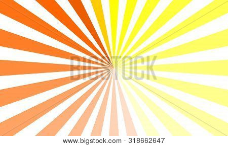 Orange And Yellow Color Shade Abstract Sunburst Pattern Background.