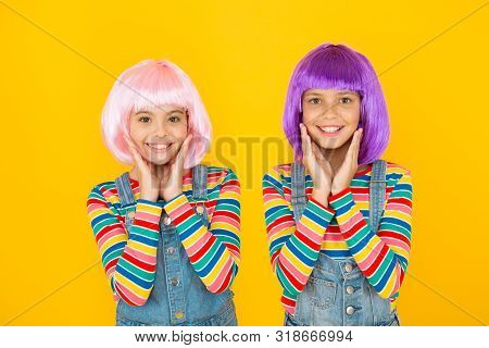 Anime Cosplay Party Concept. Animation Style Characterized Colorful Graphics Vibrant Characters Fant