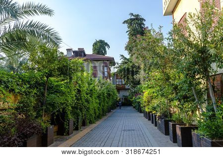 Antalya, Turkey - July 26, 2019 : Houses In The Historical Distirict Of Antalya Kaleici , Turkey. Ol