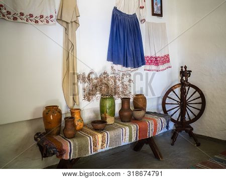 Taman, Russia - August 1, 2019: Different Things In The House Of The Poet Mikhail Lermontov. The Hou