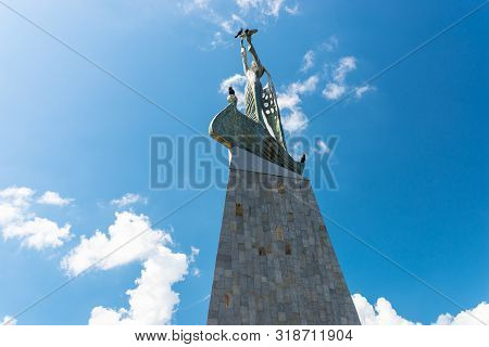Nessebar, Bulgaria July 15, 2019. Statue Of Saint Nicholas In Nessebar In Bulgaria. A Popular Landma