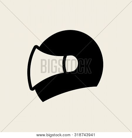 Motorcycle Helmet Icon. Fullface Helmet Pictogram - Vector