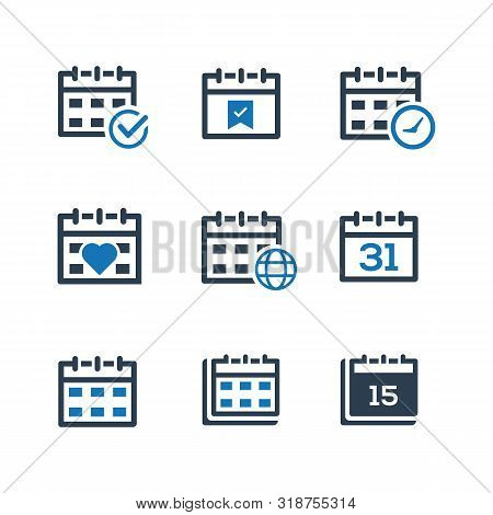 Beautiful, Meticulously Designed Event Schedule Calendar Icon Blue Version