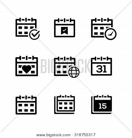 Beautiful, Meticulously Designed Event Schedule Calendar Icon Black Version