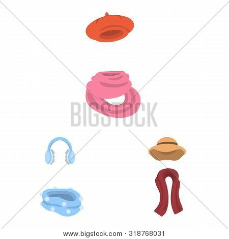 Isolated Object Of Headwear And Fashion Sign. Collection Of Headwear And Cold Stock Symbol For Web.