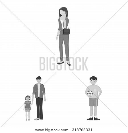 Vector Illustration Of Face And Portrait Sign. Collection Of Face And Happy Stock Symbol For Web.