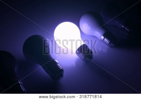 Lamp Unique Business Concept Self Illumination Background 3d Illustration