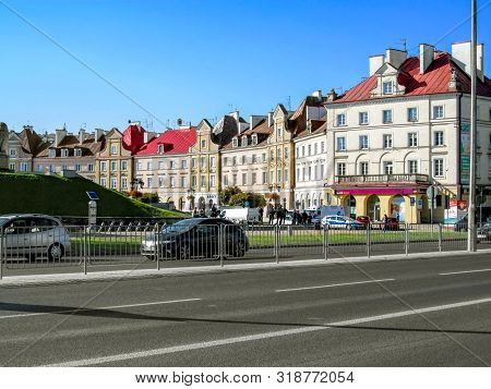 Lublin, Poland - October 13,2018: View On The Historical Part Of Lublin And Castle Square (plac Zamk