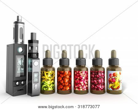 Electronic Cigaretts Device Box Mod To Smokeless Smoking 3d Render On White
