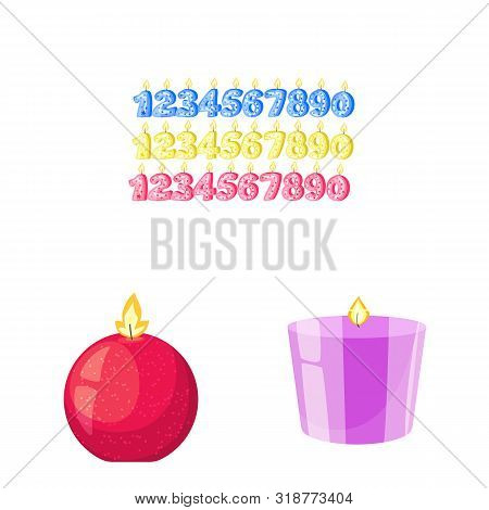 Vector Illustration Of Light And Wax Sign. Set Of Light And Ceremony Stock Vector Illustration.