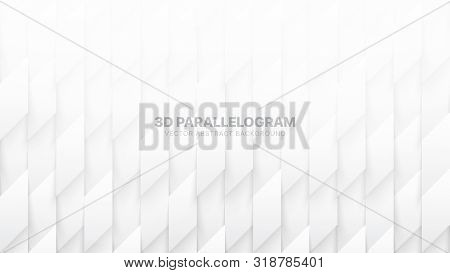 3d Vector Parallelograms Pattern Conceptual Sci-fi Abstract White Background. Science Technological 