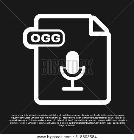 Black Ogg File Document. Download Ogg Button Icon Isolated On Black Background. Ogg File Symbol. Vec
