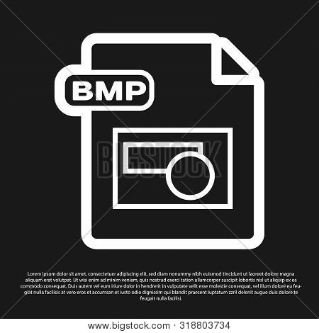 Black Bmp File Document. Download Bmp Button Icon Isolated On Black Background. Bmp File Symbol. Vec