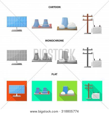 Vector Design Of Source And Environment Logo. Set Of Source And Bio Stock Vector Illustration.