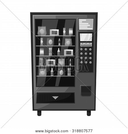 Vector Illustration Of Automat And Machine Sign. Collection Of Automat And Button Vector Icon For St