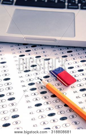 Test Score Sheet With Answers. Education Concept