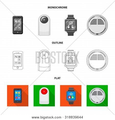 Isolated Object Of Office And House Sign. Collection Of Office And System Stock Vector Illustration.