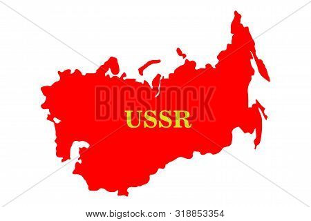 Soviet Union, Ussr, Map With Flag Vector Illustration