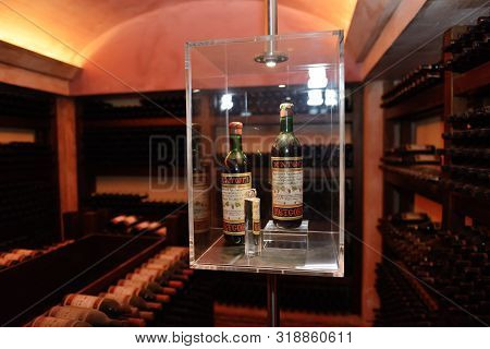 Metsovo Village, Greece-october 11: The Bottle Of Katogi Wine In The Wine Cellar Produced In A Metso