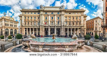 Rome - November 18: Panoramic View Of Galleria Alberto Sordi, Iconic Building And Shopping Arcade In
