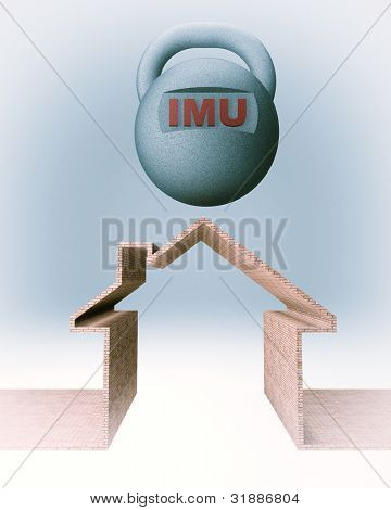 casa de tijolo e kettlebell 3D