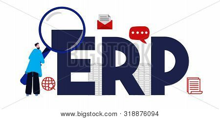 Erp Enterprise Resource Planning System Business Software For Company.