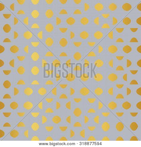 Random Truchet Background Seameless Repeat With Gold Shapes.