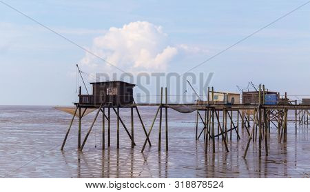 Huts of fishermen in Yves bay, France