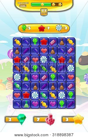 Game Ui Candy Match 3 Vector Photo Free Trial Bigstock
