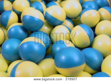 Blue And Yellow Paintballs