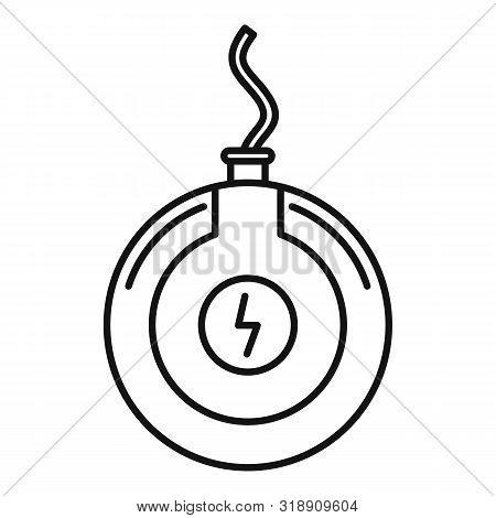 Round Wireless Charger Icon. Outline Round Wireless Charger Vector Icon For Web Design Isolated On W