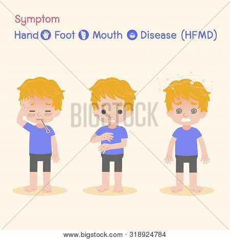 Symptom The Disease Virus Baby Children Infected Have A Blister Hand Foot Mouth Disease, Hfmd In Rai