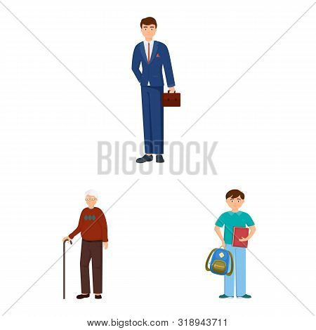 Vector Design Of Family And People Symbol. Set Of Family And Avatar Vector Icon For Stock.