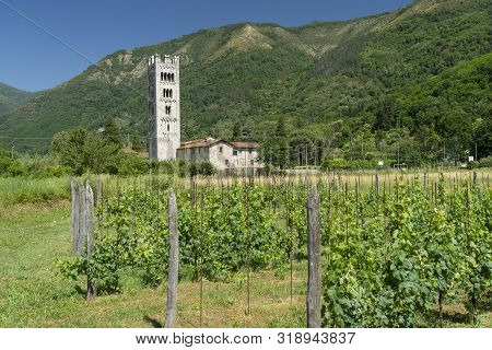 Diecimo, Lucca, Tuscany, Italy: The Medieval Church Known As Pieve Di Santa Maria