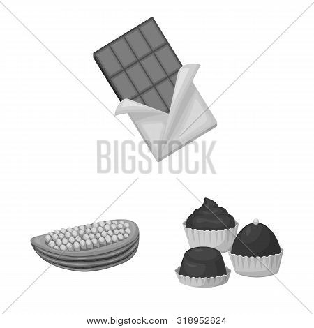 Vector Illustration Of Dessert And Sweetness Icon. Set Of Dessert And Product Vector Icon For Stock.
