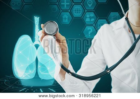 Medical Blue Lungs Interface Backdrop