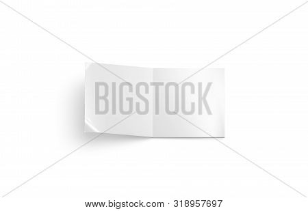 Blank White Opened Square Magazine Mockup, Top View, 3d Rendering. Empty Periodical Textbok Mock Up,