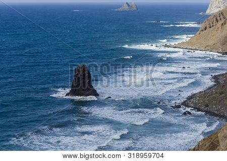Mountains And Sea On The Island Of Tenerife.