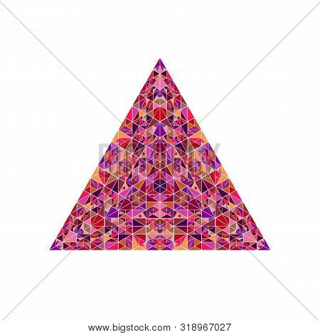 Ornate Isolated Mosaic Pyramid Triangle - Colorful Geometrical Abstract Vector Design Element