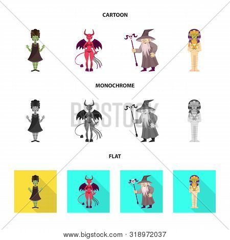Vector Design Of Mystic And Hell Icon. Collection Of Mystic And Devilry Stock Symbol For Web.