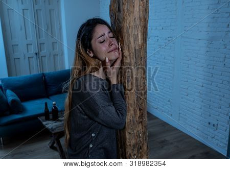 Social Issues Domestic Violence Concept. Woman Victim Of Spouse Intimate Abuse And Physical Aggressi