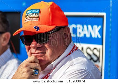 August 23, 2019 - Madison, Illinois, USA: IndyCar Team Owner, Chip Ganassi, watches as his teams prepare to qualify for the Bommarito Automotive Group 500 at World Wide Technology Raceway