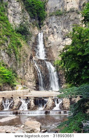 Cascading Ulim waterfall in mountains near to Wonsan, North Korea (DPRK)