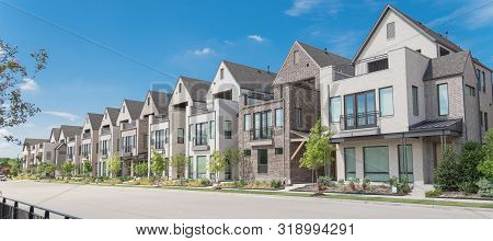 Panoramic Brand New Park Side Three Story Single Family Houses Near Dallas, Texas