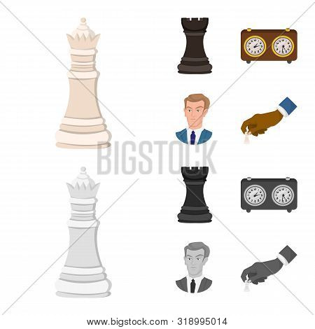 Vector Design Of Checkmate And Thin Sign. Set Of Checkmate And Target Vector Icon For Stock.