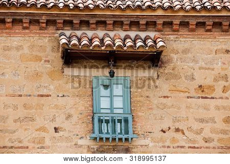 Detail Of The Walls And Windows Of The Historical Cloister Of Our Lady Of Mongui